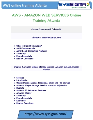 AWS Online Training Atlanta - Amazon Web Services