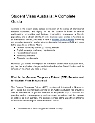 Student Visas Australia: A Complete Guide