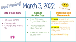 Review Day Square and Cube Roots