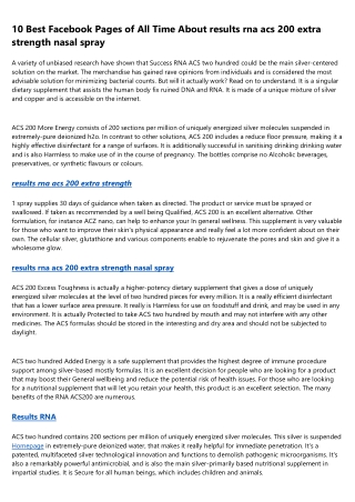Where Will Results RNA ACS 200 Be 1 Year From Now?