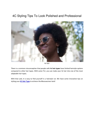 4C Styling Tips To Look Polished and Professional