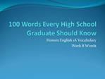 100 Words Every High School Graduate Should Know