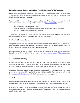 Points-To-Consider Before Handing Over Your Mobile-Phone To The Technician