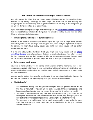 How To Look For The Smart Phone Repair Shops And Stores?