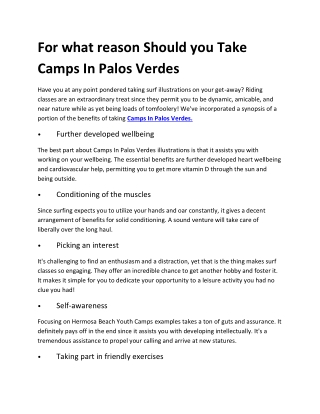 Camp in palos