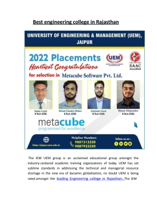 Best engineering college in rajasthan