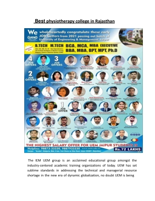 Best physiotherapy college in rajasthan