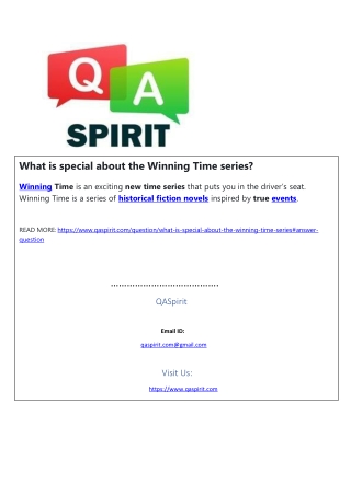 What is special about the Winning Time series