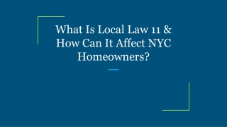 What Is Local Law 11 & How Can It Affect NYC Homeowners?