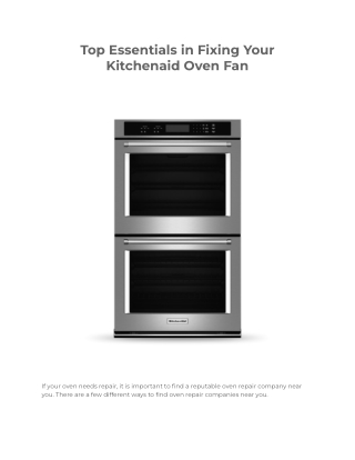 Top Essentials in Fixing Your Kitchenaid Oven Fan