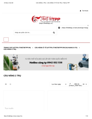 CẦU NÂNG 2 TRỤ - CẦU NÂNG Ô TÔ HAI TRỤ _ Thiết bị TPP