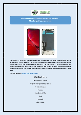 Best Iphone 11 Cracked Screen Repair Services | Mobilerepairfactory.com.au