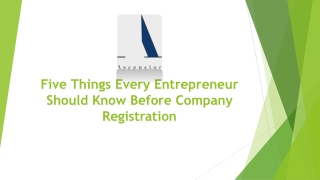 Five Things Every Entrepreneur Should Know Before Company Registration