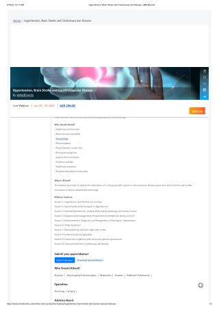 Hypertension, Brain Stroke and Cerebrovascular Disease _ eMedEvents