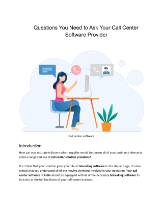 Questions You Need to Ask Your Call Center Software Provider