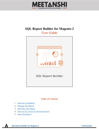 Magento 2 SQL Report Builder