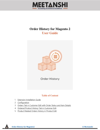 Magento 2 Order History