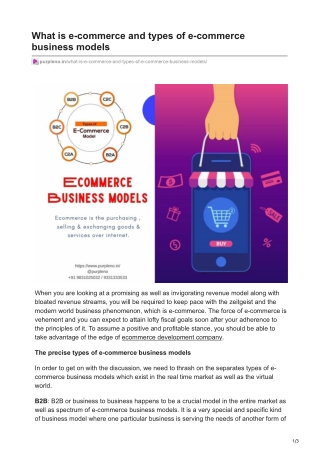 What is e-commerce and types of e-commerce business models?