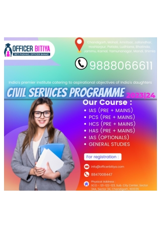 Best IAS Coaching In Chandigarh Officer Bitiya