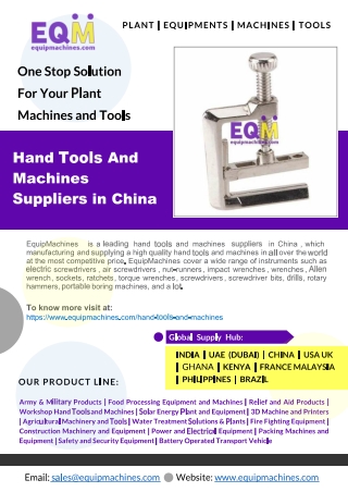 Hand Tools And Machines Suppliers in China