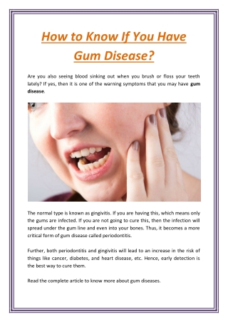 How to Know If You Have Gum Disease