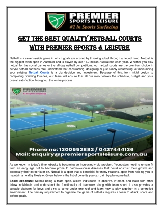 Netball Courts - Premier Sports And Leisure