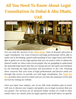 All You Need To Know About Legal Consultation In Dubai & Abu Dhabi, UAE