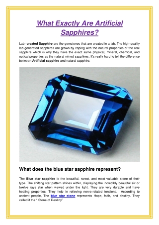 What Exactly Are Artificial Sapphires