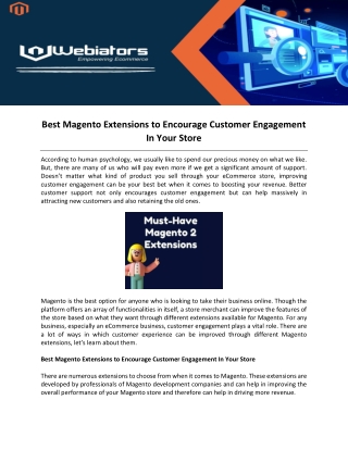 Best Magento Extensions to Encourage Customer Engagement In Your Store