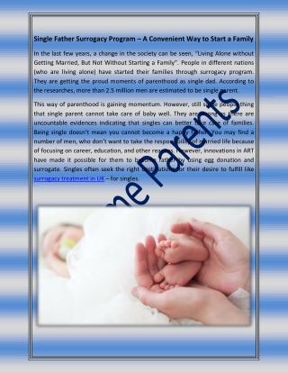 Single Father Surrogacy Program – A Convenient Way to Start a Family