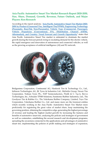 Asia Pacific Automotive Smart Tire Market Research Report: Ken Research