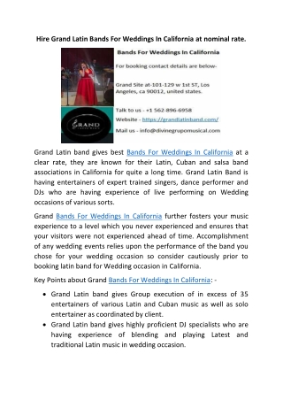 Bands For Weddings In California