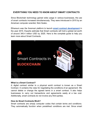 EVERYTHING YOU NEED TO KNOW ABOUT SMART CONTRACTS