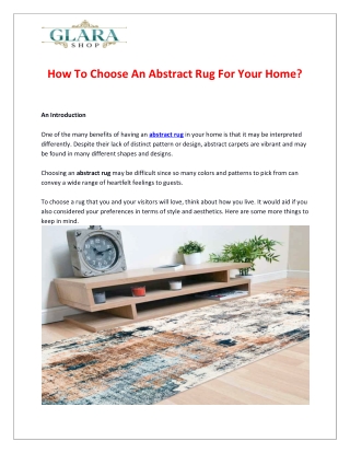 How To Choose An Abstract Rug For Your Home
