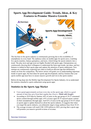 Sports App Development Guide: Trends, Ideas, & Key Features to Promise Massive G