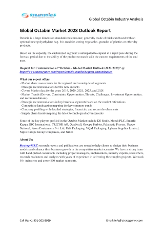 Global Octabin Market Overview Analysis and Growth
