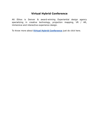 Virtual Hybrid Conference