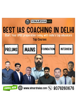 Best IAS Coaching In Delhi  Vimarsha IAS