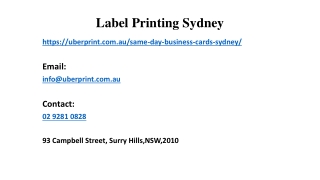 Hire a label printing Sydney Firm | Uber Print