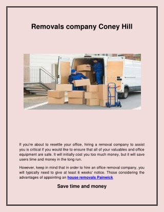 Top House Removals Service In Coney Hill