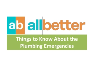 Things to Know About the Plumbing Emergencies