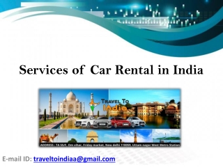 Services of Car Rental in India