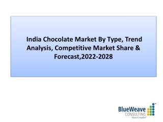 India Chocolate Market Forecast 2022-2028