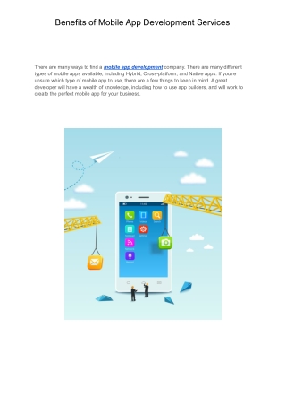 Benefits of Mobile App Development Services