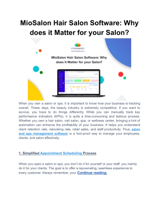 MioSalon Hair Salon Software_ Why does it Matter for your Salon