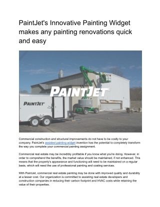 PaintJet's Innovative Painting Widget makes any painting renovations quick and easy