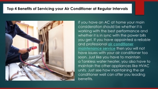 Top 4 Benefits of Servicing your Air Conditioner at Regular Intervals