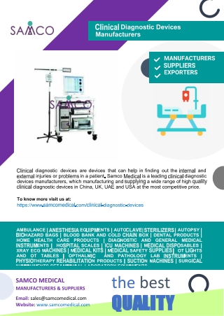 Clinical Diagnostic Devices Manufacturers