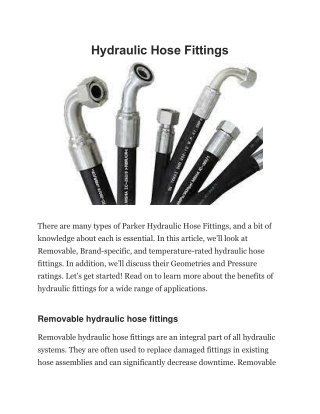 Hydraulic Hose Fittings