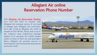 Allegiant Air online Reservation Phone Number